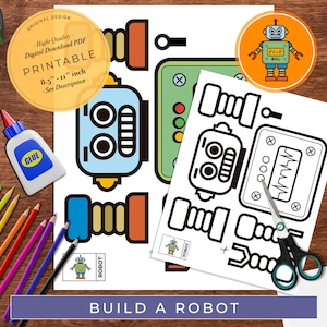 Build a Robot Activity for Kids - Robot Printable Craft - Preschool Spring Printable - Preschool Activity Center