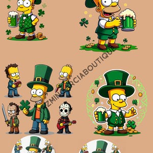 8 Patrick’s Day Cartoon Png Bundle, cartoon movies Character Png, Horror Characters Png, Patrick’s Day Png, Sublimation File, Patrick's day