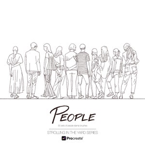 People Brushes Set for Procreate (Strolling in the yard Series)