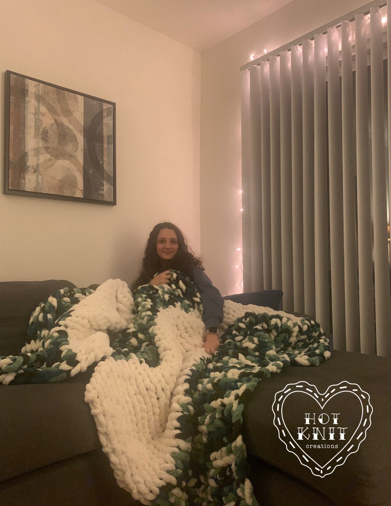 Laurdiy chunky knit blanket sales