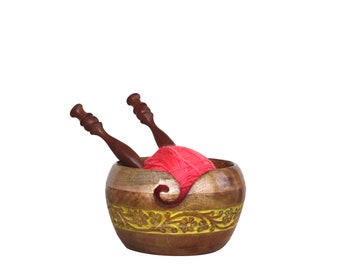 Handmade Yarn Bowl For Knitting and Crocheting | Wooden Yarn Bowl | Rosewood Yarn Bowl | Decorative Bowls | Yarn Storage Bowl