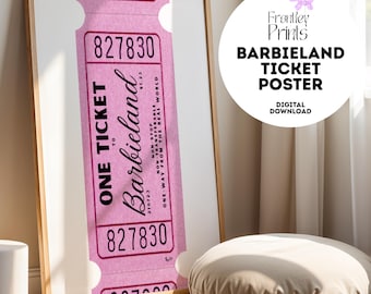 Barbieland Ticket Poster: Doll Movie Art Print (Digital Download)