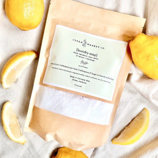 Lemon laundry soap laundry detergent all natural lemon scent laundry powder detergent non toxic homemade soap citrus sensitive skin