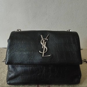 YSL Saint Laurent West Hollywood Embossed Croc Bag Etsy