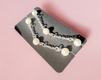 Pearl Beaded Charm Bracelet