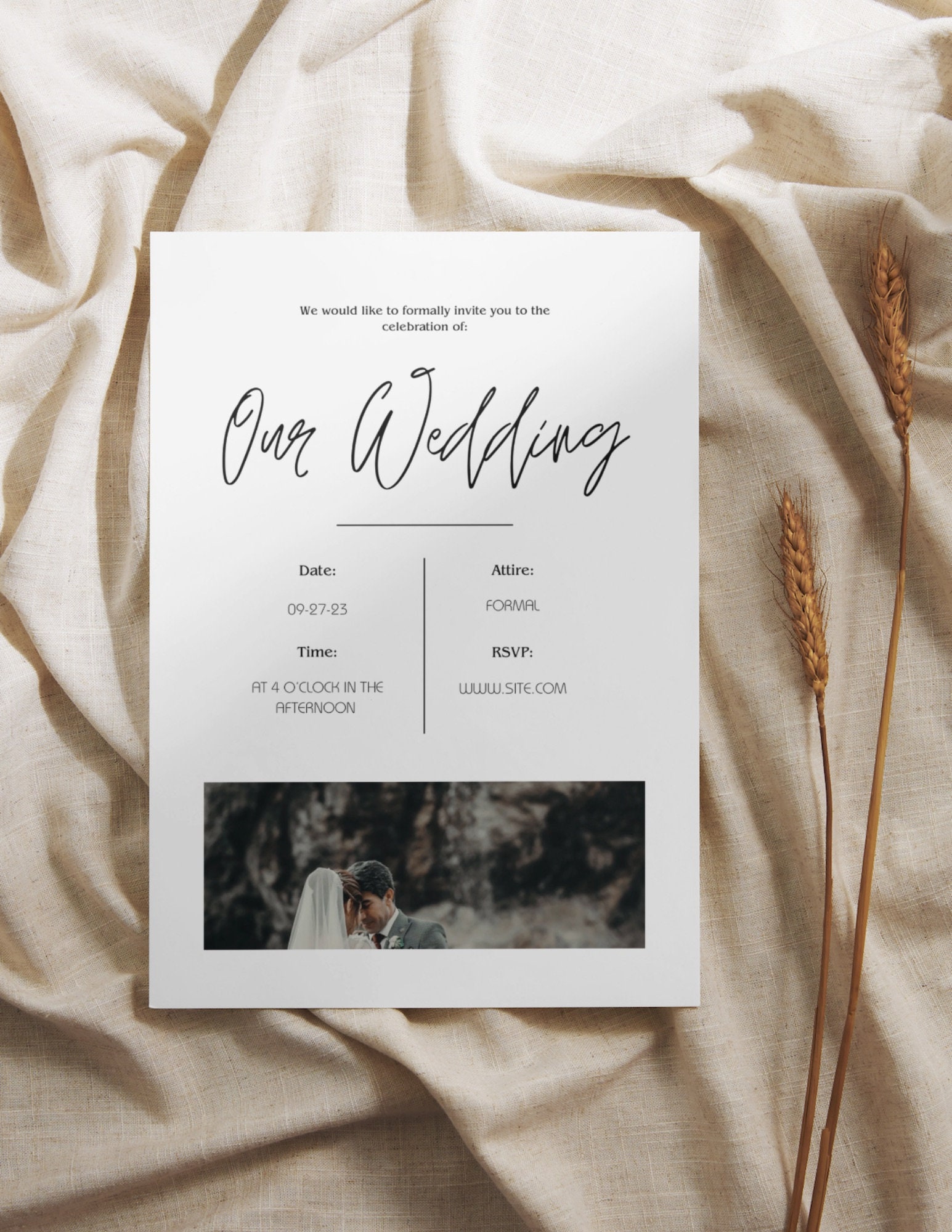 Editable Wedding Invitation Template - Etsy