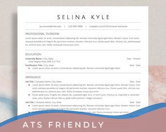 ATS Friendly Resume Template | Minimalist Resume Word, Pages, Google Docs | Simple Resume, CV, Cover Letter, References | Instant Download