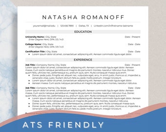 ATS Resume Template for Google Docs, Word, Apple Pages Resume | ATS Compliant Resume Instant Download | One Column Simple Resume Template