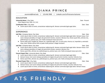 Simple ATS Friendly Resume Template Bundle | Word, Pages, Google Docs | Student Resume, CV, Cover Letter, References| Instant Download