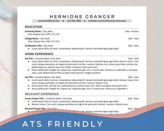 College ATS Friendly Resume Template Bundle | Word, Pages, Google Docs | Simple Resume, CV, Cover Letter, References | Instant Download