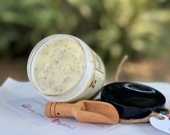 Body Scrub/ Sugar Body Scrub/ Moisturizing Body Scrub/Shower Scrub/Cranberry Seed and Sugar Body Scrub Exfoliate and Nourish Naturally