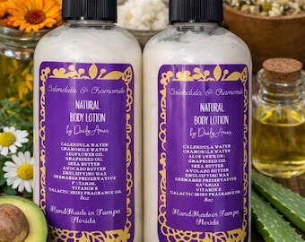 Natural Calendula Chamomile Body Lotion/Body Lotion/ Natural Body Lotion/Soothing and Hydrating Moisturizer