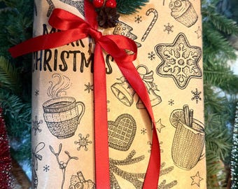 Christmas Lavender Gift Box Set – Whipped Soap, Body Butter, Soy Candle, Gingerbread Soap, Dry Brush & Candy House – Holiday Spa Gift