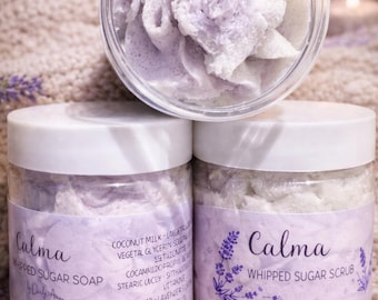 Whipped Sugar Soap/Calma Whipped Soap/Whipped Soap/Coconut Whipped soap/ Lavender Whipped Soap/Bath and Beauty Gift idea for her/Soap
