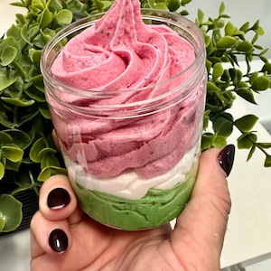 Juicy Melon Whipped Sugar Soap- Exfoliating & Hydrating Body Treat/Whipped Sugar Soap/Foaming Whipped Soap/Perfect Idea for gift/Soap scrub