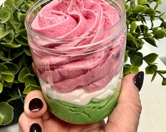 Juicy Melon Whipped Sugar Soap- Exfoliating & Hydrating Body Treat/Whipped Sugar Soap/Foaming Whipped Soap/Perfect Idea for gift/Soap scrub
