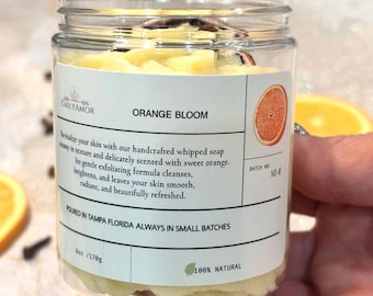 Whipped Soap Orange & Clove | Handmade Citrus Spice Soap | 8 oz