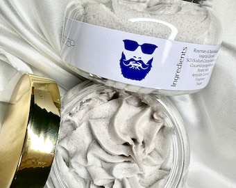 Whipped Sugar Soap/Rosemary Basil Whipped Soap/Sugar Scrub/Bath and Beauty Gift/Foaming Soap/Shower Scrub/Shower soap/ideal as a gift