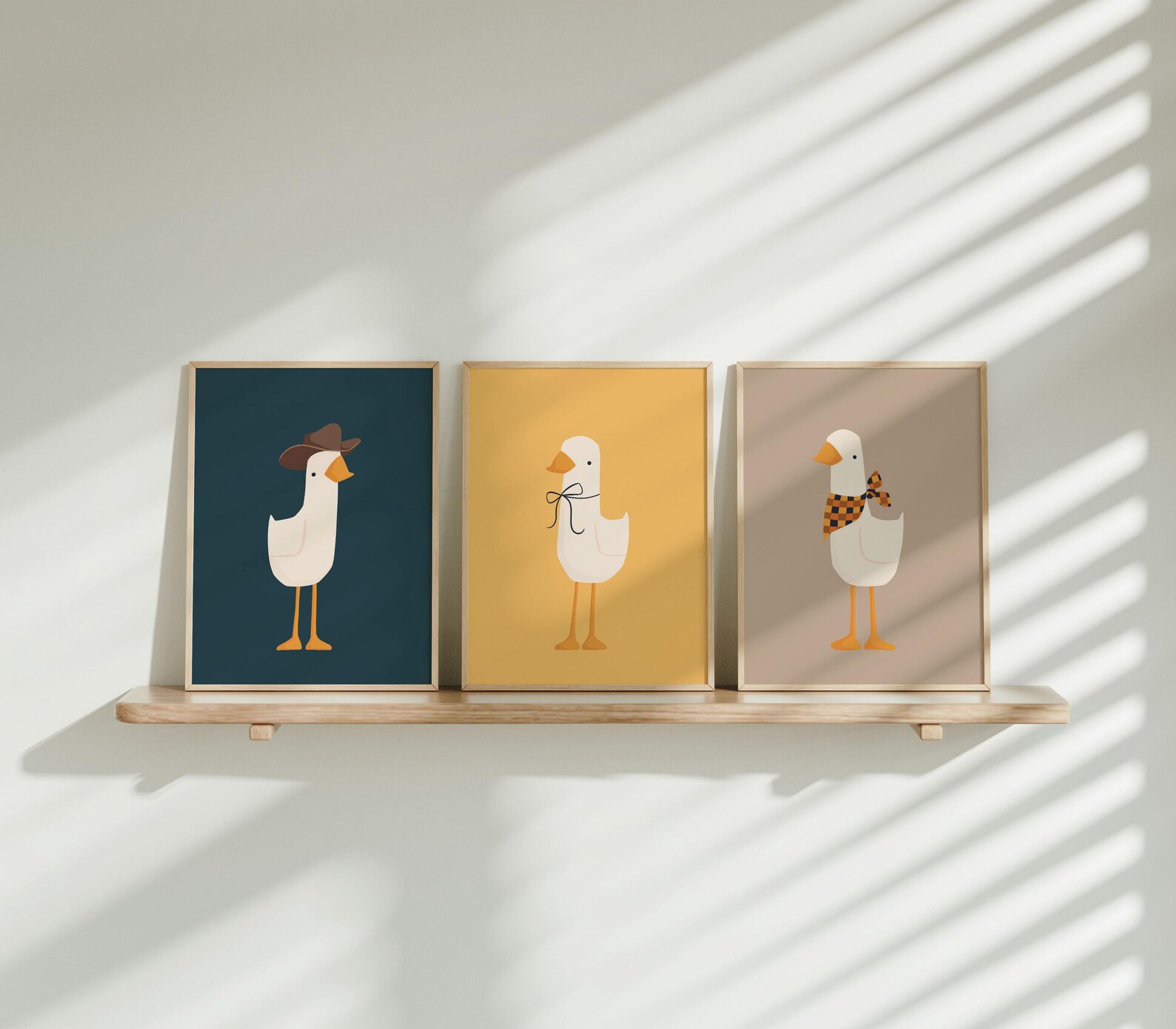 Silly Goose Wall Art | Colourful Nursery Decor | Sweet Goose Print Set ...