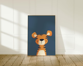 Tiger Wall Art | Lions and Tigers and Bears OH MY! | Colourful Kid's Wall Art | Cute Tiger | Nursery Decor | Printable Instant | Download