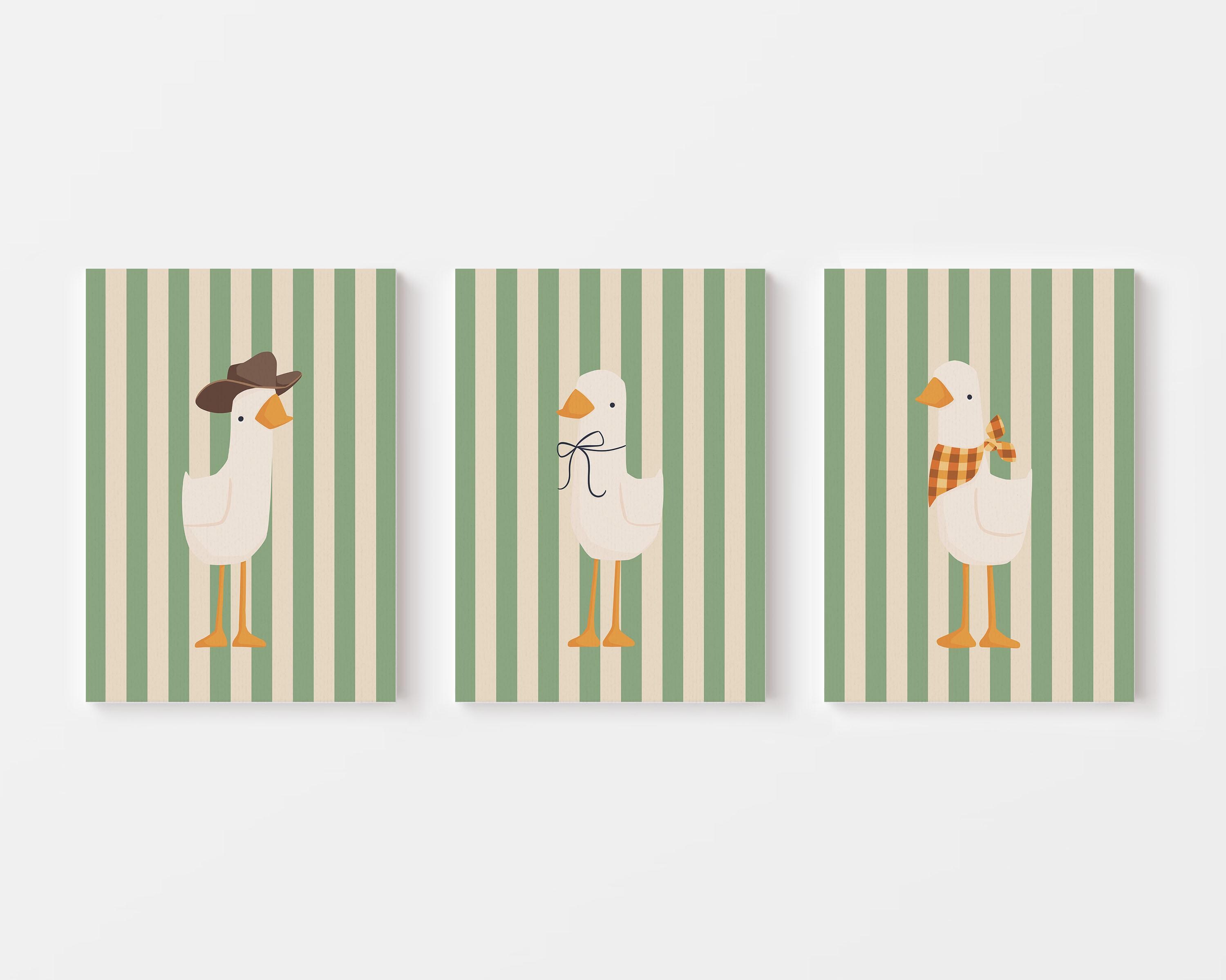 Silly Goose Wall Art | Green Nursery Decor | Cowboy Goose Print ...