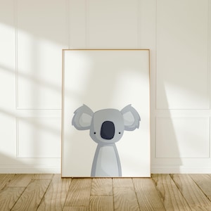 Koala Wall Art | Australian Animal Poster | Aussie Animals | Colourful Kid&#39;s Art | Cute Koala | Nursery Wall Decor | Instant Download
