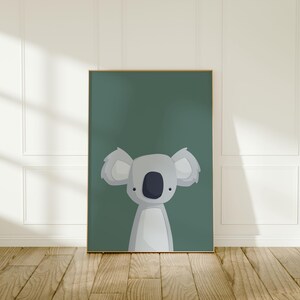 Koala Wall Art | Australian Animal Poster | Aussie Animals | Colourful Kid&#39;s Art | Cute Koala | Nursery Wall Decor | Instant Download