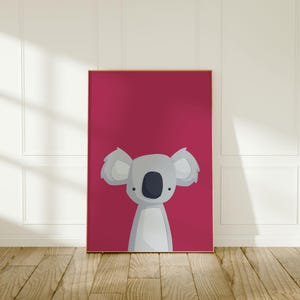 Koala Wall Art | Australian Animal Poster | Aussie Animals | Colourful Kid&#39;s Art | Cute Koala | Nursery Wall Decor | Instant Download