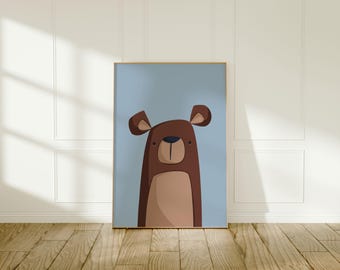 Bear Wall Art | Lions and Tigers and Bears OH MY! | Colourful Kid's Wall Art | Cute Bear | Nursery Decor | Printable Instant | Download