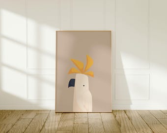 Arte de pared de cacatúa / Póster de animales australianos / Animales australianos / Arte infantil colorido / Cacatúa linda / Decoración de pared para guardería / Descarga instantánea
