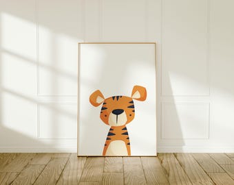 Tiger Wall Art | Lions and Tigers and Bears OH MY! | Colourful Kid's Wall Art | Cute Tiger | Nursery Decor | Printable Instant | Download