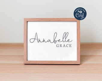 Editable Name Print | Printable Name Print | Wall Art | Printable Wall Art | Digital Download | Corjl