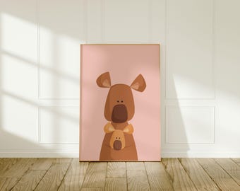 Kangaroo Wall Art | Australian Animal Poster | Aussie Animals | Colourful Kid's Art | Cute Kangaroo | Nursery Wall Decor | Instant Download