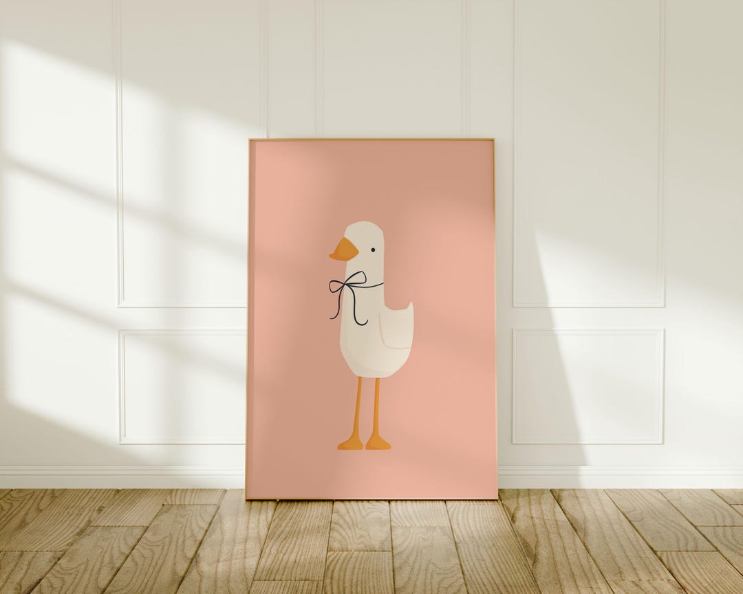 Silly Goose Wall Art | Pink Nursery Print | Bow Goose | Nursery Wall ...