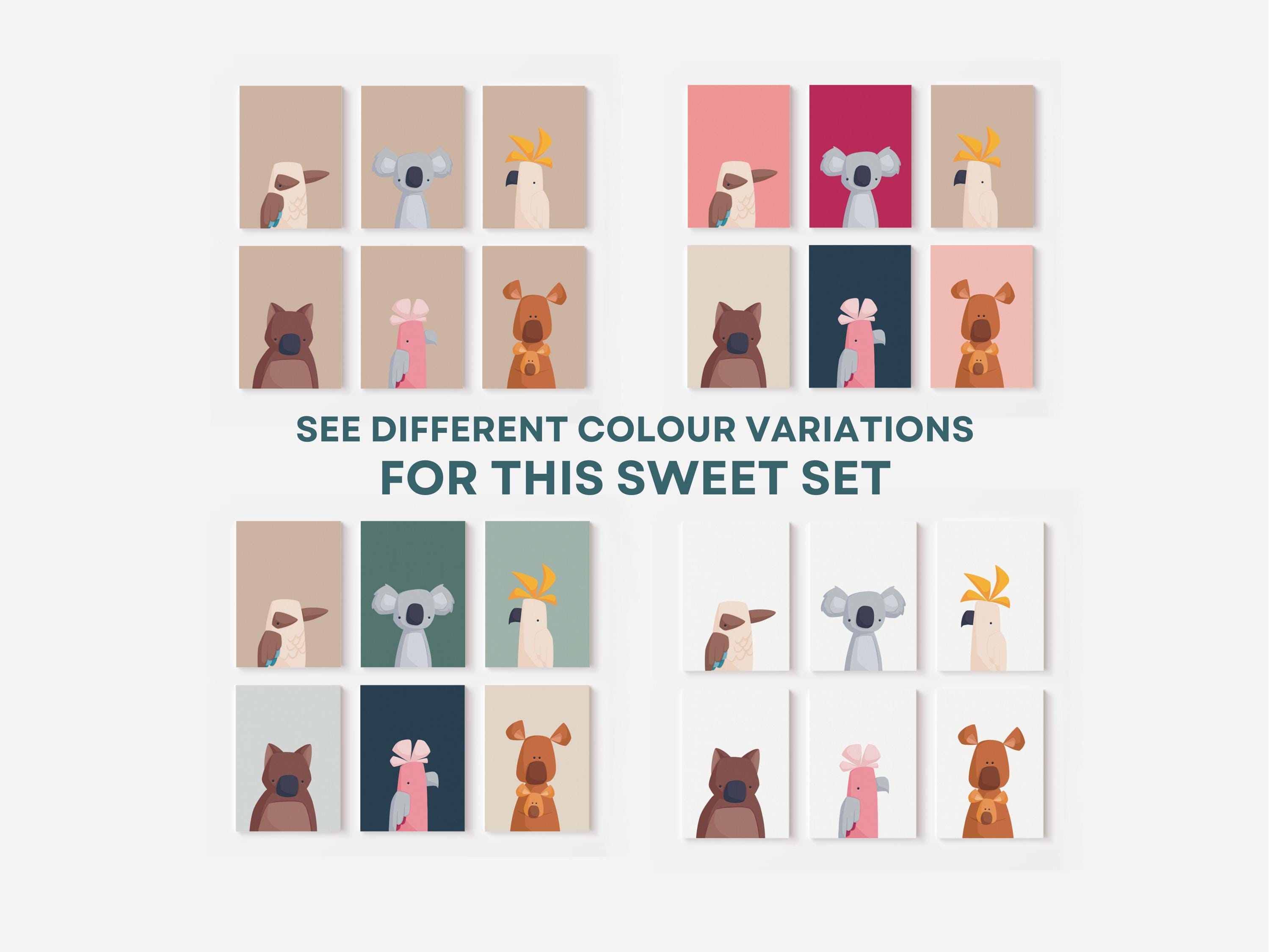 Australian Animal Wall Art Set | Colourful Aussie Nursery Prints ...