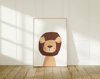 Lion Wall Art | Lions and Tigers and Bears OH MY! | Colourful Kid's Wall Art | Cute Lion | Nursery Decor | Printable Instant | Download