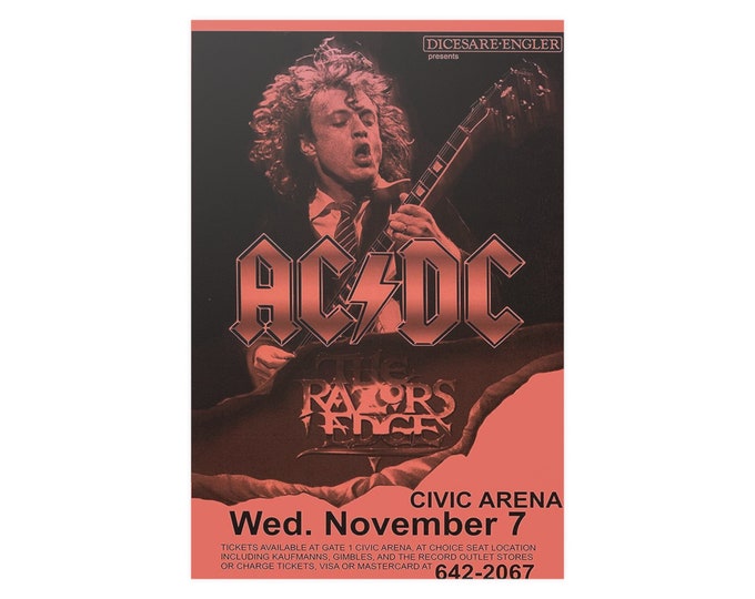 ACDC Vintage Concert Music Poster