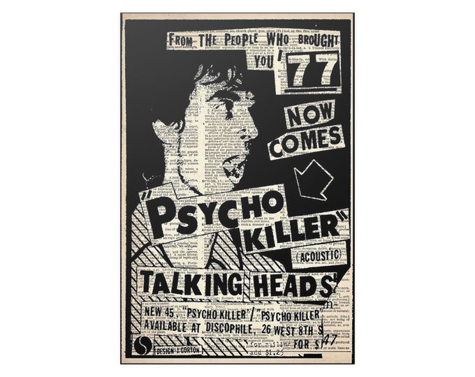 Talking Heads Vintage Concert Music Poster