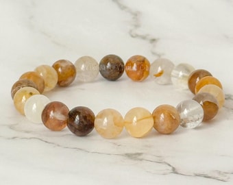 8 mm Golden Healer Quarz Armband Naturheilung Kristall High Vibration Energie Edelstein Stretch Armband Golden Quartz Armband Energiearbeit