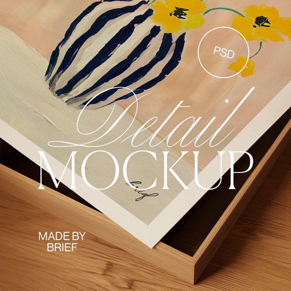 Close Up Frame Mockup | Flatlay Print Detail Mockup | Close Up Mockup | ISO A DIN Ratio | PSD Photoshop Photopea Mockup | Minimal Modern