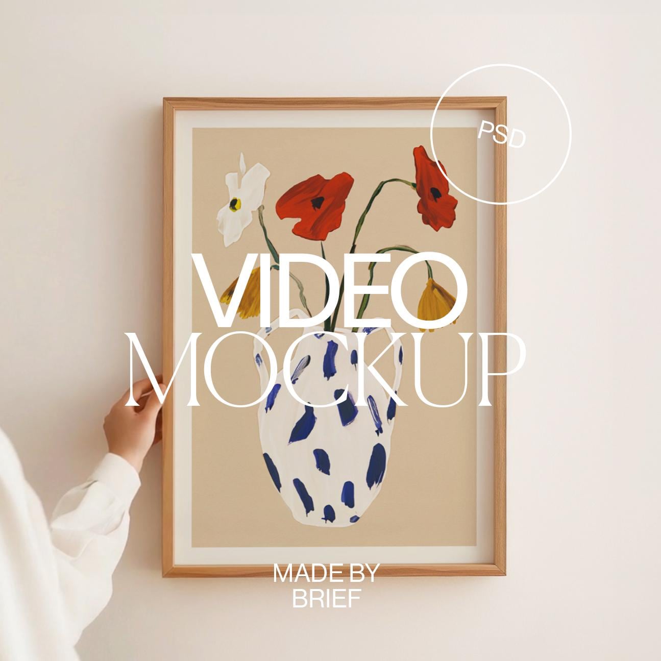 Video Mockup With Person | Video Mobile Vertical Frame Mockup | Person with Poster Mockup Video | Animated PSD Mockup | Reel Animated