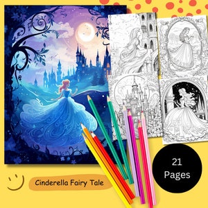 Fairy Tale Coloring Pages, 21 Unique Coloring Pages of Cinderella and Fairy Tale