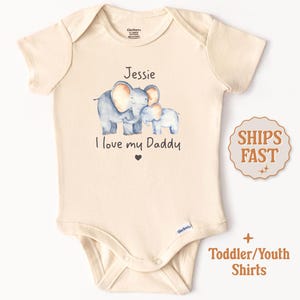 I Love My Daddy Onesie® Custom Name Daddy Onesie New Baby Father&#39;s Day Gift Father&#39;s Day Baby Outfit I Love My Daddy Baby Shirts New Daddy