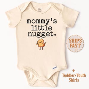 Mommy&#39;s Little Nugget Onesie® Chicken Nugget Baby Onesie® Lil Nugget Baby Bodysuit Funny Baby Clothes Chicken Baby Gift Nugget Baby Shower