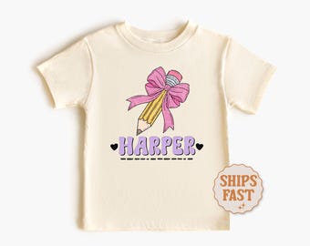 Custom Back To School Shirt Girls School T Shirt With Name First Day Of School T-shirt Girls School Outfit Kids Name Shirt For School Girls