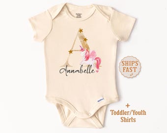 Personalized Baby Girl Onesie® Custom Baby Girl Outfit With Name Personalized Baby Girl Gifts Baby Bodysuit Girl Baby Girl Initial Outfits