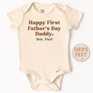 First Father&#39;s Day Baby Onesie® Custom Father&#39;s Day Baby Outfit Daddy&#39;s First Father&#39;s Day Bodysuit Newborn Father&#39;s Day Outfit With Name