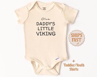 Viking Baby Onesie® Custom Name Daddy's Little Viking Onesie®  Little Viking Baby Outfit Nordic Baby Gift Norse Baby Bodysuit Father's Day