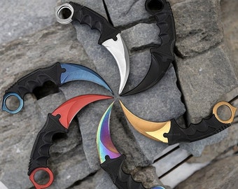 Outdoor Karambit Knife Survival Hunting Fixed Blade Knives Fishing With Sheath, Gift For Him Camping Fishing Outdoors