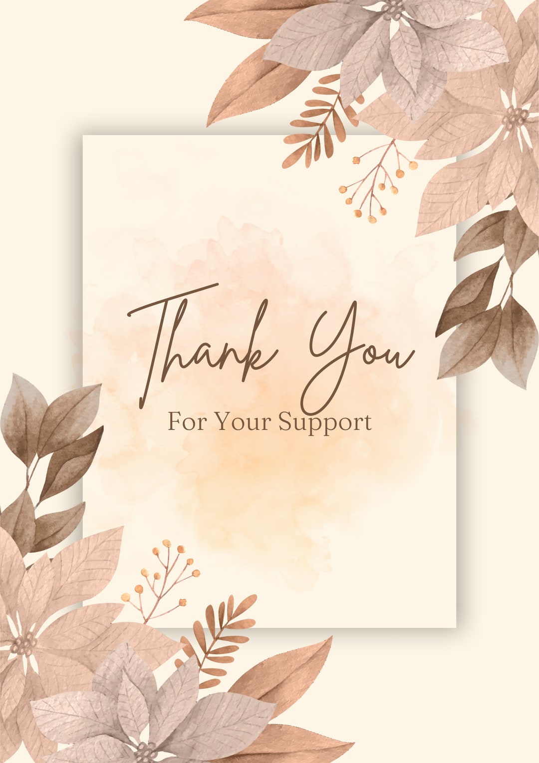 Brown Aesthetic Thank You Card Etsy